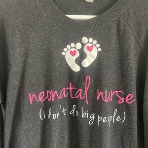 Gray Neonatal Nurse Graphic Long-sleeve shirt